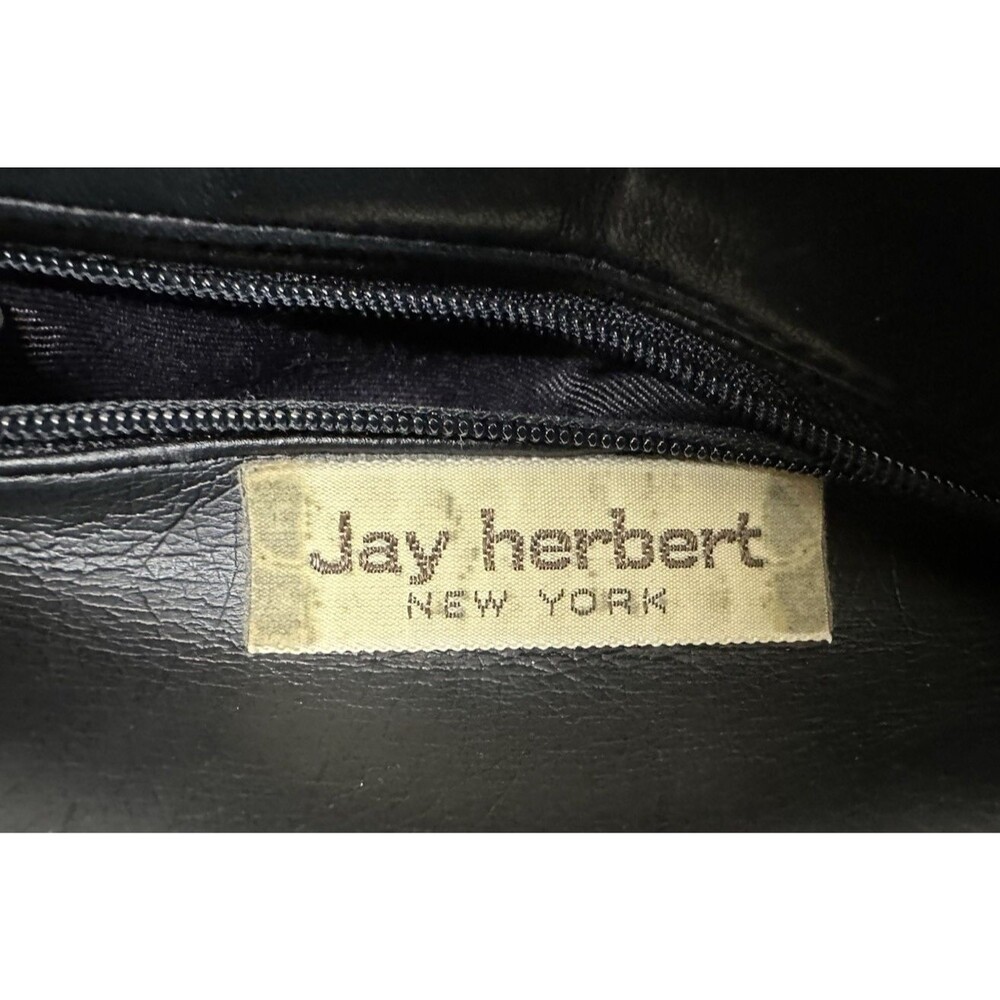 Jay Herbert New York vintage quilted black leather chain purse crossbody bag - Picture 7 of 13